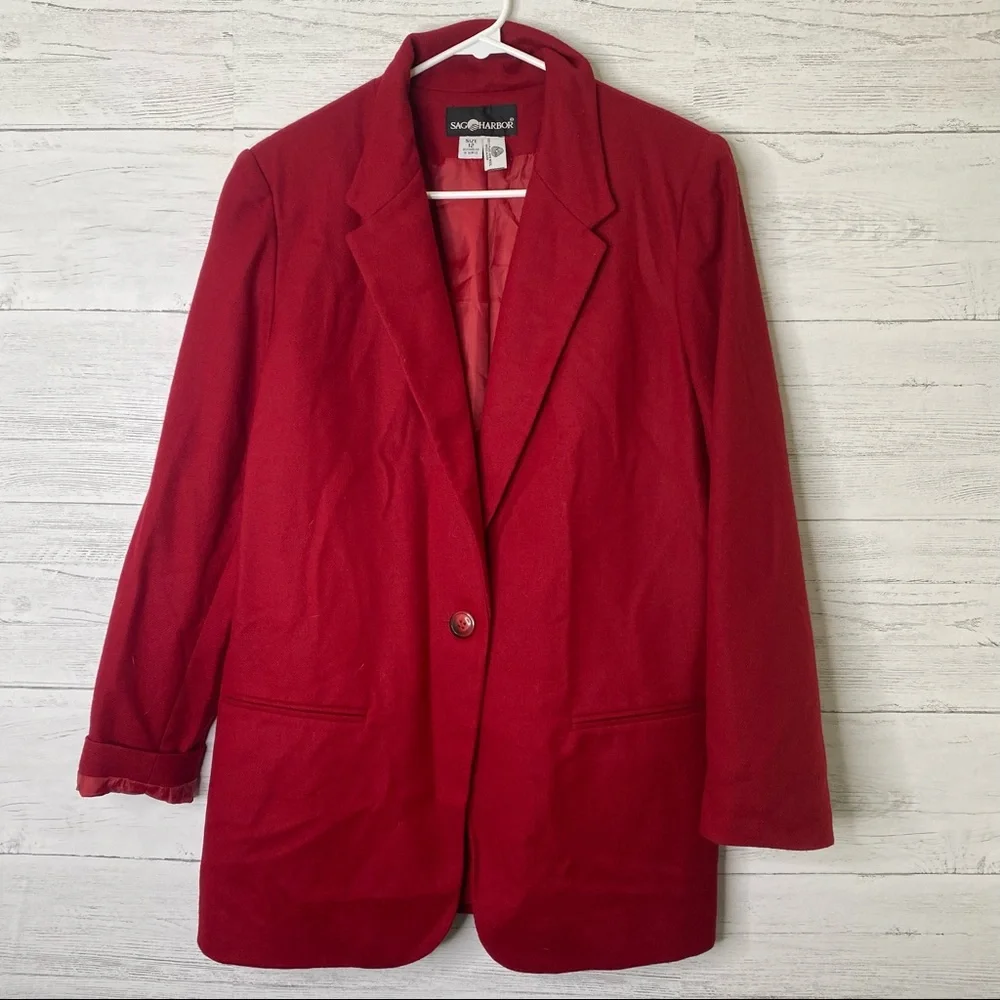 Vintage sag harbor wool blazer size 12 - Picture 1 of 7